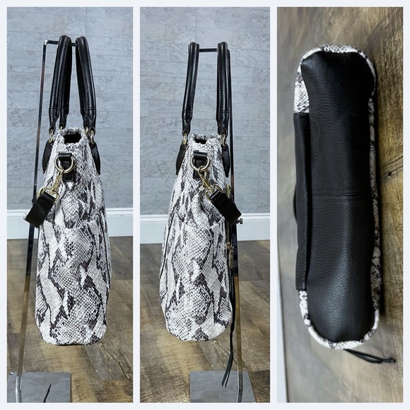 Aimee Kestenberg Novelty Sunbury python snakeskin large leather shoulder tote - Picture 4 of 7